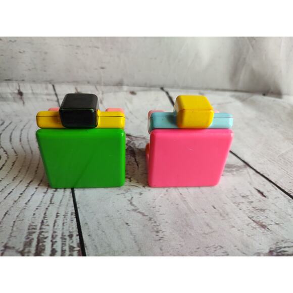 Lot 2 Vintage Mattel 1985 Double Dooz folding transforming block DoubleDooz 80s - Picture 5 of 10